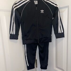Adidas Black and White Track Suit Set